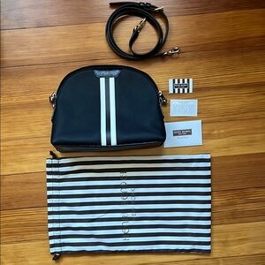 Henri Bendel Black and White Striped Crossbody
